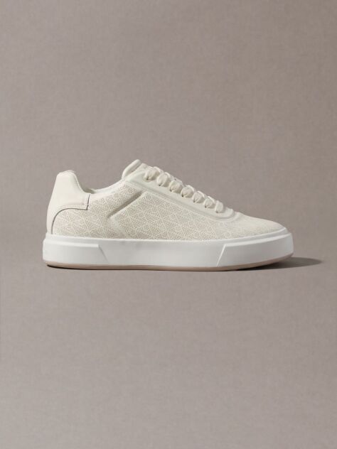 White Emblem Perforated Cupsole Trainers  Women