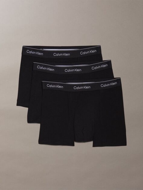 Black 3 Pack Relaxed Dart Trunks - Icon Cotton Stretch  Men