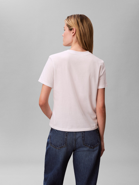 White Tonal Logo Classic T-Shirt  Women