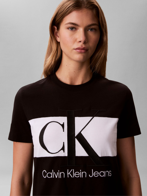 Black Colour-Blocked Logo T-Shirt Dress  Women