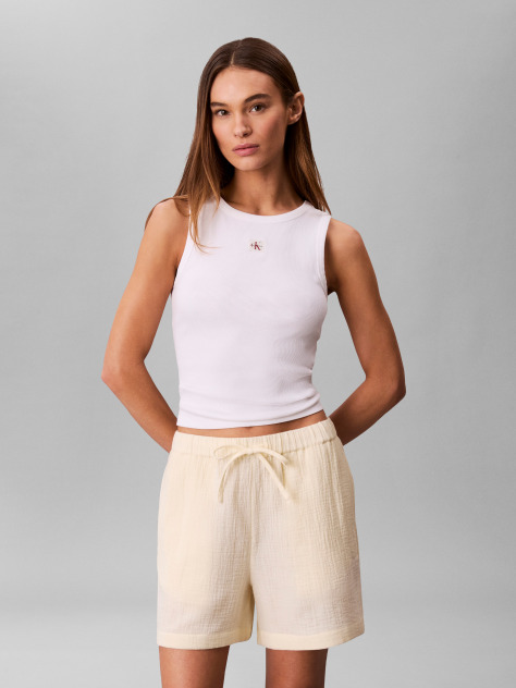 Yellow Double Gauze Novelty Short  Women