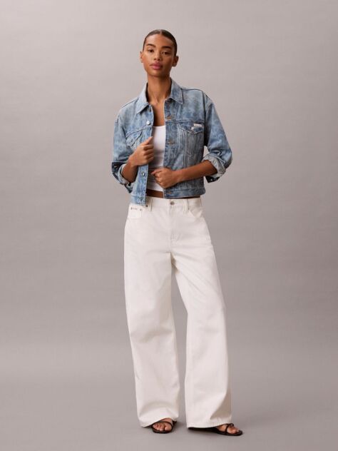 Denim 90s Print Denim Trucker Jacket  Women