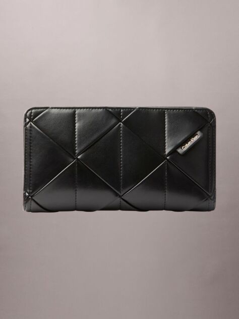 Black Patchwork Logo Passport Wallet  Women