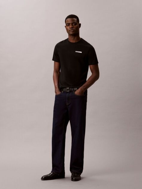 Black Split Graphic Logo T-Shirt  Men