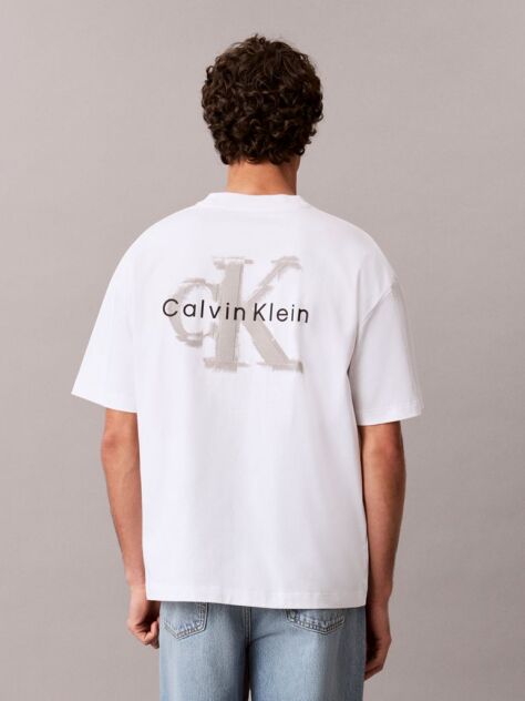 White Oversized Embossed Logo T-shirt  Men