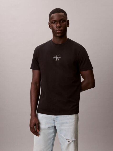 Black Monogram Logo T-shirt  Men