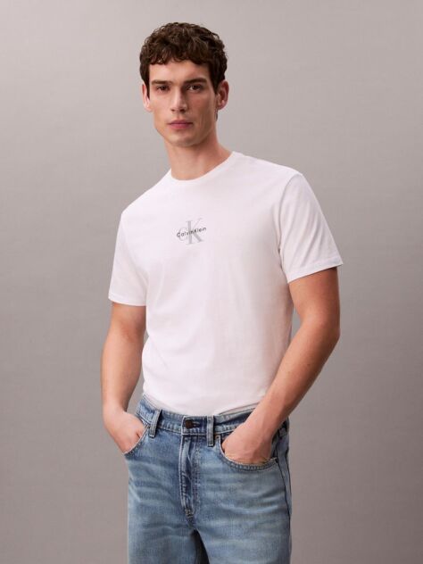 White Monogram Logo T-shirt  Men