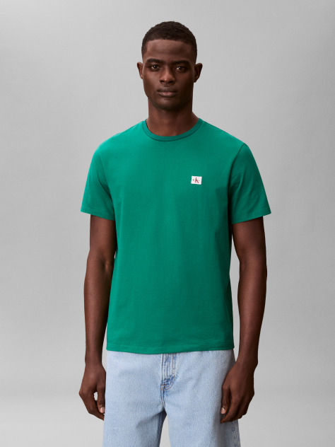 Green Cotton Badge T-shirt  Men