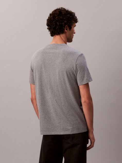 Grey Cotton Badge T-shirt  Men