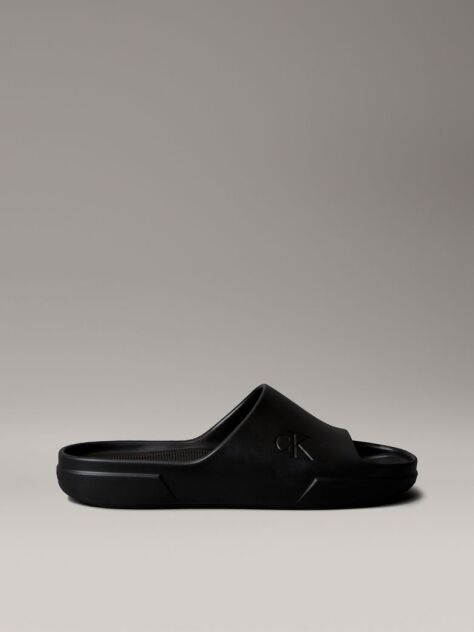 Black One-Piece Signature Logo Sliders  Men
