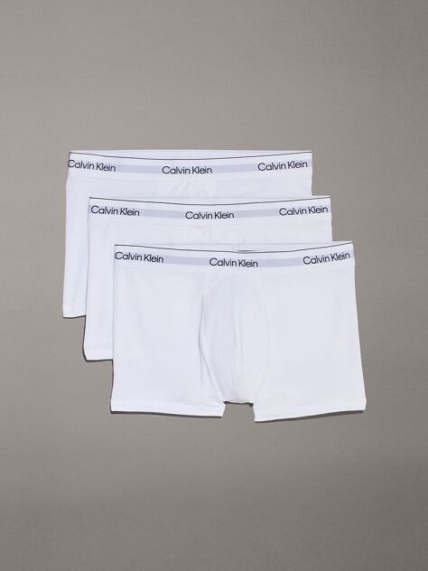 White 3 Pack Trunks - Icon Cotton Stretch  Men