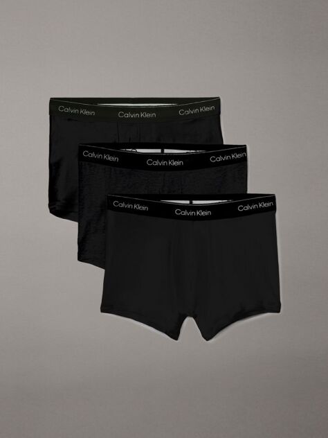 Black 3 Pack Trunks - Icon Cotton Stretch  Men