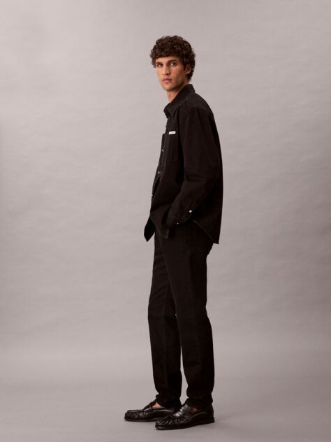 Black Slim Tapered Leg Black Jeans  Men