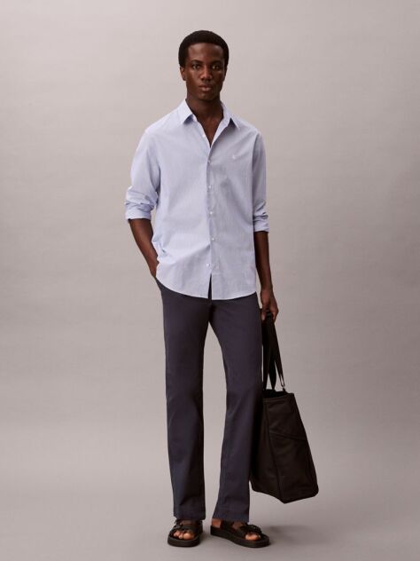 Blue Slim Fit Buttoned Chinos  Men