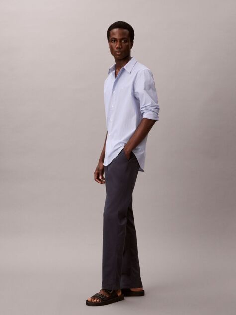 Blue Slim Fit Buttoned Chinos  Men