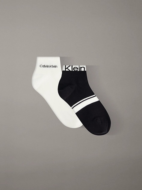 Black 2 Pack Logo Stripe Ankle Socks  Men
