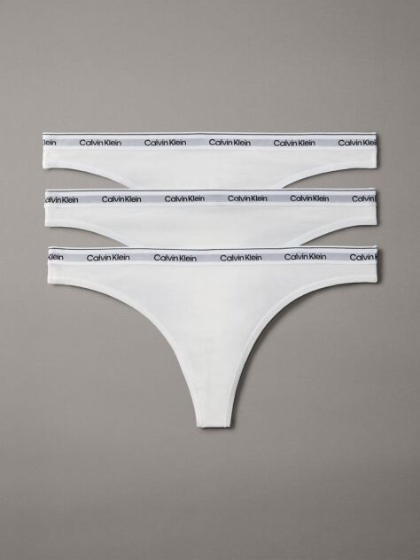 White 3 Pack Thongs - Icon Logo  Women