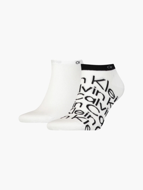 White 2 Pack Logo Ankle Socks  Men