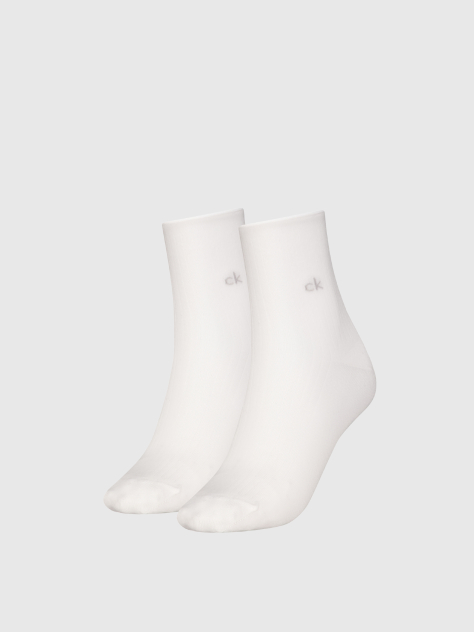 White 2 Pack Short Socks  Women