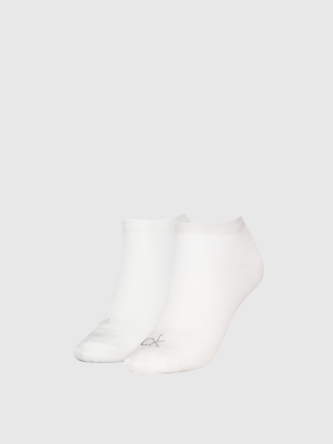 White 2 Pack Short Socks  Women