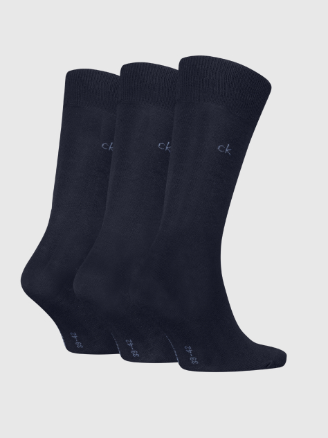 Blue 3 Pack Classic Socks  Men