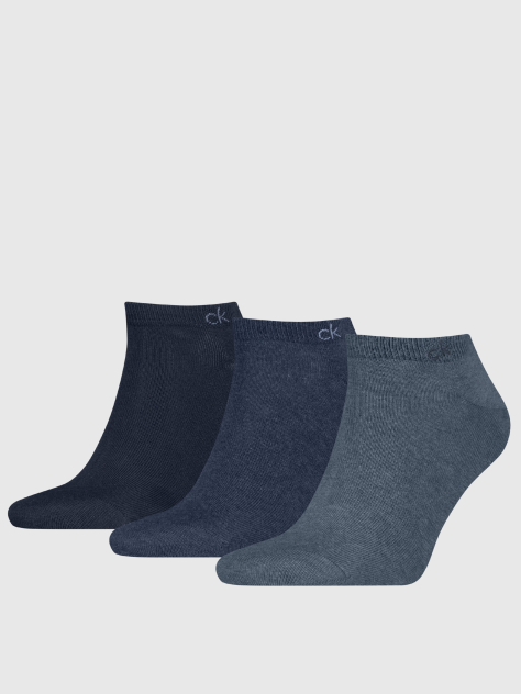 Blue 3 Pack Sneaker Socks  Men