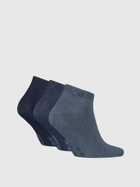 Blue 3 Pack Sneaker Socks  Men