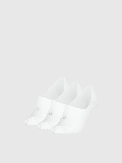 White 3 Pack Invisible Socks  Women