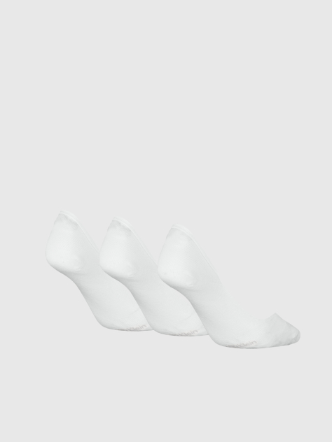 White 3 Pack Invisible Socks  Women
