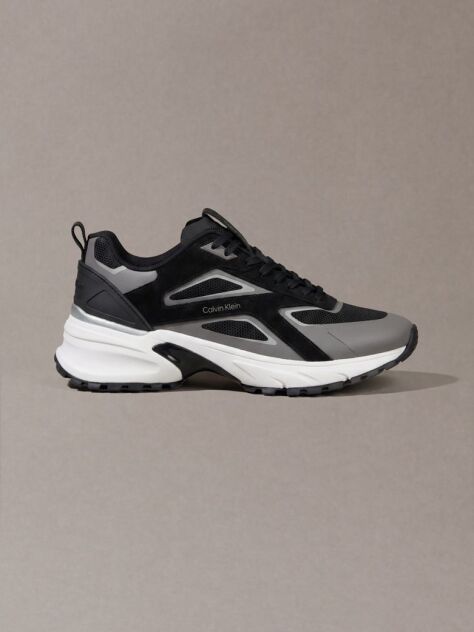 Black Knit Mesh Runner Sneakers  Men
