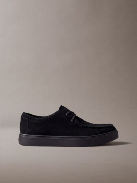 Black Suede Hybrid Cupsole Lace-Up Shoes  Men