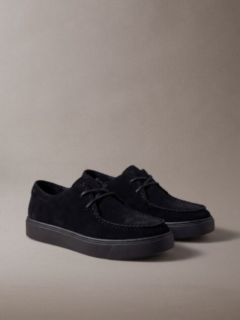Black Suede Hybrid Cupsole Lace-Up Shoes  Men