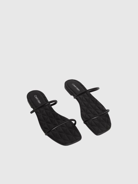 Black Quilted Leather Sandals  Women
