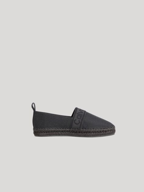 Black Logo Webbing Espadrilles  Women
