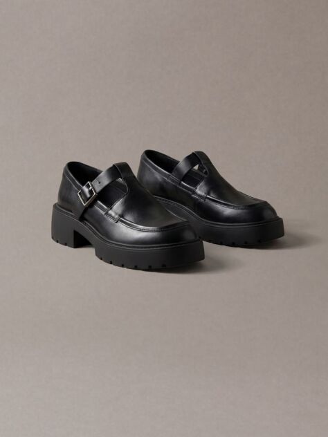 Black CK Bold - Leather Mary Jane Loafers  Women