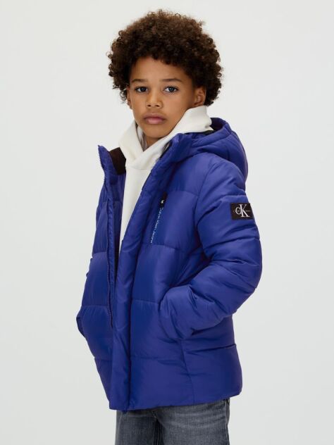 Blue Hooded Puffer Jacket  Boys