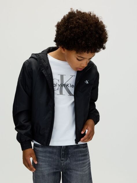 Black Hooded Harrington Jacket  Boys