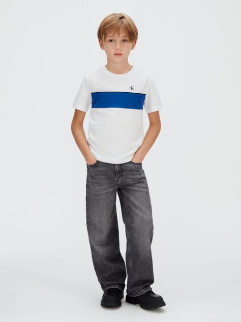 White Colourblock T-Shirt  Boys