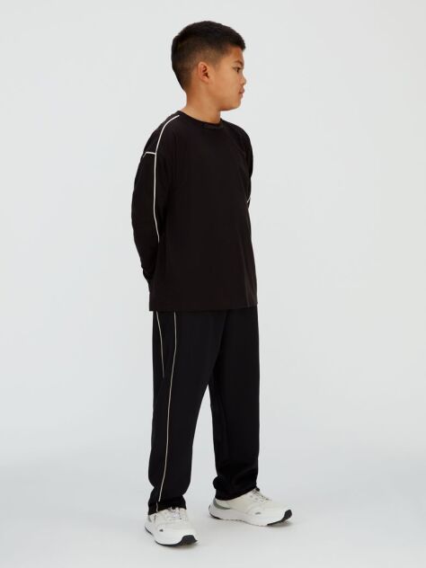 Black Relaxed Piping T-Shirt  Boys