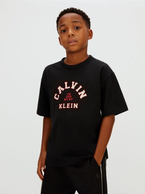 Black Relaxed Varsity Logo T-Shirt  Boys