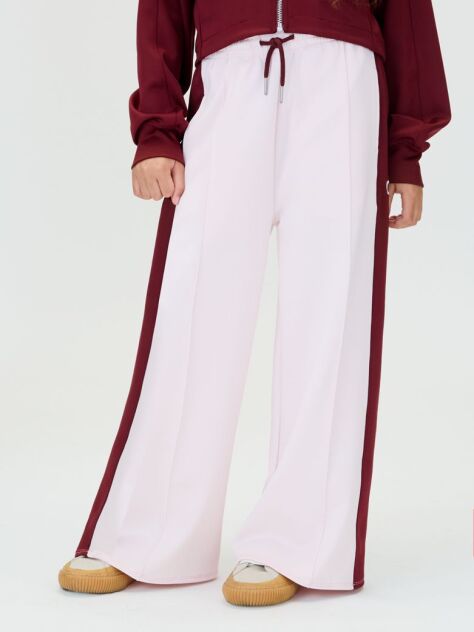 Pink Wide Leg Colourblock Joggers  Girls