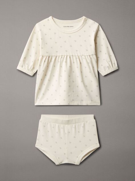 Beige Newborn Logo Dress  Newborn