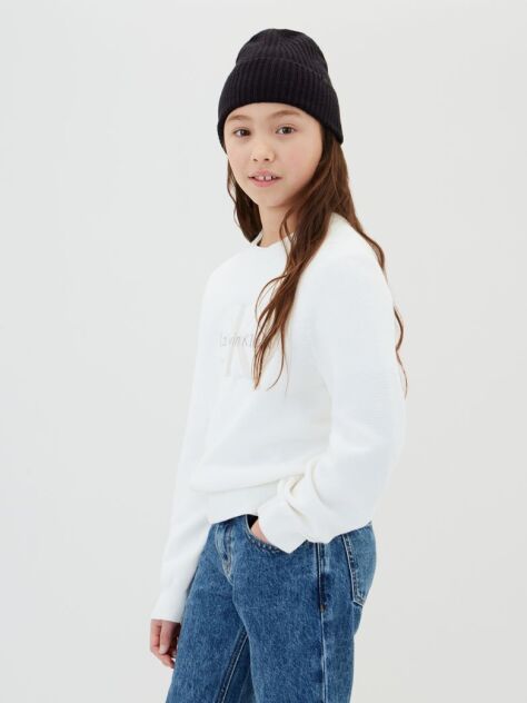 Black Kids' Ribbed Beanie  Kids Unisex