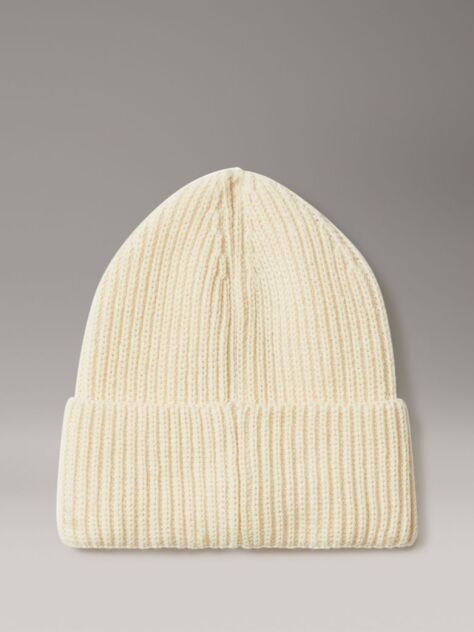 Beige Kids' Ribbed Beanie  Kids Unisex