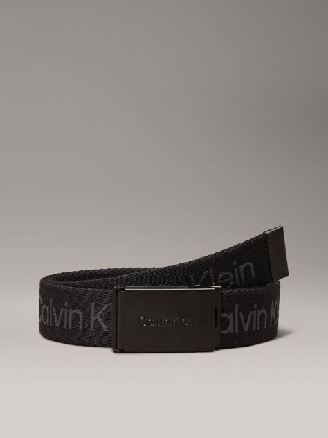 Black Kids' Canvas Logo Belt  Kids Unisex
