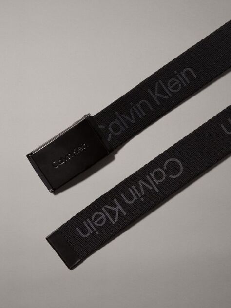 Black Kids' Canvas Logo Belt  Kids Unisex