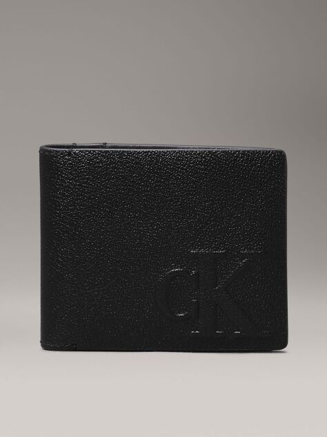 Black Leather Billfold Wallet  Men