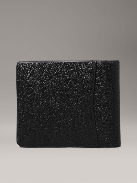 Black Leather Billfold Wallet  Men