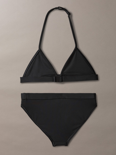 Black Girls Triangle Bikini Set - CK Monogram  Girls