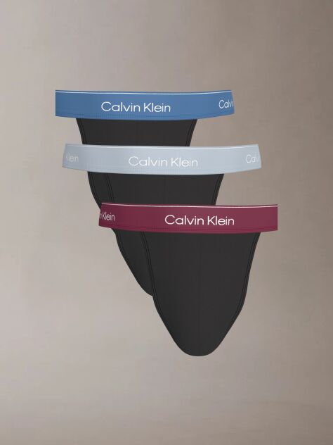 Black 3 Pack Thongs - Icon Cotton Stretch  Men